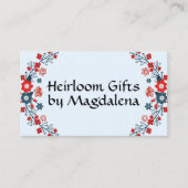 ボ伝統的タニカルフォークアートハンドメイド工芸品 名刺 (正面)