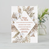 ボ恋しく思ホフローラブライダルシャワーバラ金ゴールドF 箔招待状 (立ち正面)