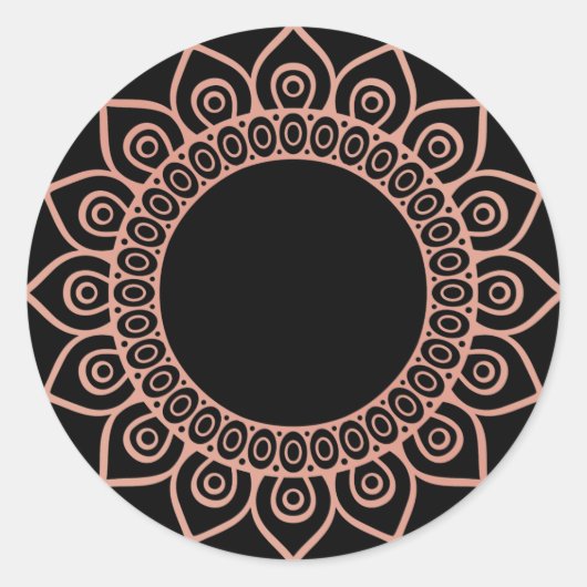ボ空白のホエレガントカラフル曼荼羅ラベル ラウンドシール (正面)