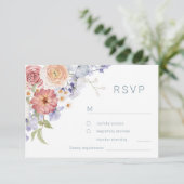 ボ素晴らしタニカルフローラウォーター結婚カラー 出欠カード (スタンド正面)