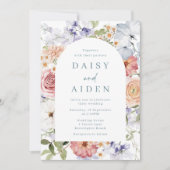 ボ素晴らしタニカルフローラ結婚アーチ 招待状 (正面)