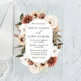 ボ素晴らしホフローラフレモダンー結婚ム アクリル招待状