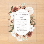 ボ素晴らしホフローラフレモダンー結婚ム アクリル招待状 (正面)