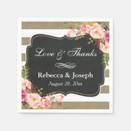 ボ素朴タニカルフローラバストライプラップ感謝してい スタンダードカクテルナプキン