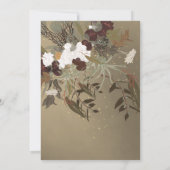 ボ素朴タニカルフローラブーケエレガント金ゴールド 招待状 (裏面)