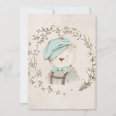 ボ素朴タニカルベビーベア誕生日招待状 招待状 (裏面)