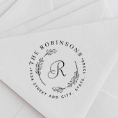 ボ素朴タニカルリースモノグラム差出人住所 セルフインキングスタンプ