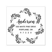 ボ素朴タニカルリース差出人住所 セルフインキングスタンプ (デザイン)