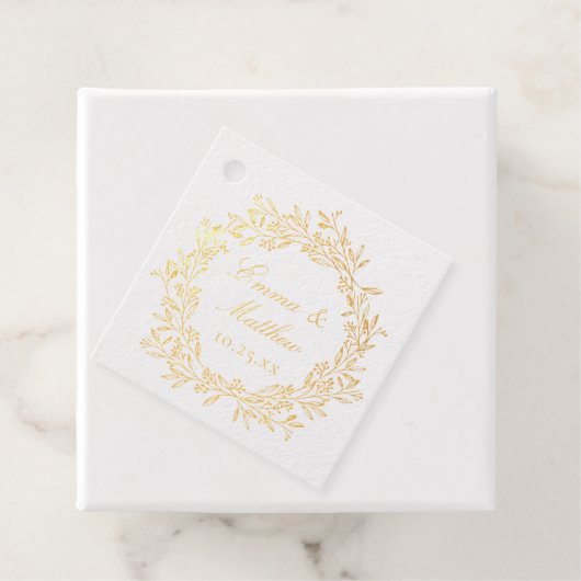 ボ素朴タニカルリース結婚ロゴモノグラム フェイバータグ (箱)