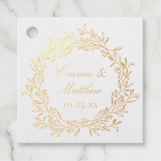 ボ素朴タニカルリース結婚ロゴモノグラム フェイバータグ (正面)