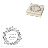 ボ素朴タニカルリース結婚ロゴモノグラム ラバースタンプ (押印)