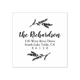 ボ素朴タニカル差出人住所自己インク ラバースタンプ