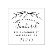 ボ素朴タニカル結婚したカップル差出人住所 ラバースタンプ (インプリント)