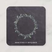 ボ素朴タニカルQRコード結婚式招待状 スクエア名刺 (正面)