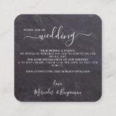 ボ素朴タニカルQRコード結婚式招待状 スクエア名刺 (裏面)