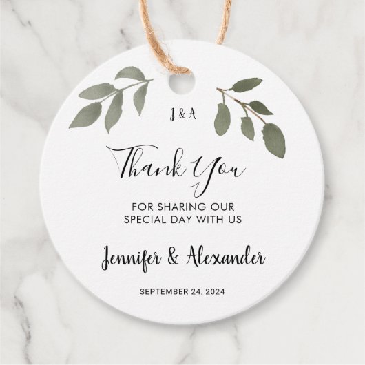 ボ素朴タニッモノグラムのクありがとう結婚さん フェイバータグ (正面)