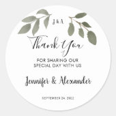 ボ素朴タニッモノグラムのクありがとう結婚さん ラウンドシール (正面)