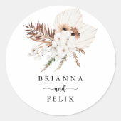 ボ素朴ホエレガントフローラ結婚封筒用シール ラウンドシール (正面)