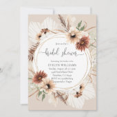 ボ素朴ホフローラフレームブライダルシャワー 招待状 (正面)