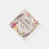 ボ素朴ホフローラブライダルシャワー紙ナプキン スタンダードカクテルナプキン (角)