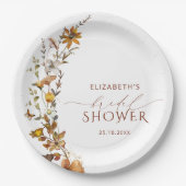 ボ素朴ホフローラブライダルシャワー ペーパープレート (正面)