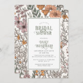 ボ素朴ホフローラブライダルシャワー 招待状 (正面/裏面)