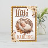 ボ素朴ホフローラベビーシャワー招待状 招待状 (スタンド正面)