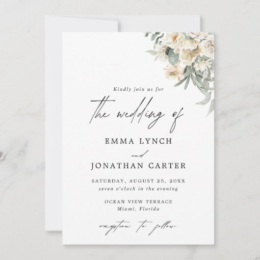 ボ素朴ホフローラ結婚式招待状 招待状 (正面)