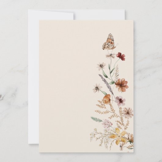 ボ素朴ホフローラ結婚式招待状 招待状 (裏面)