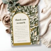 ボ素朴ホレトロアーチグリーンボタニカル結婚ズ サンキューカード