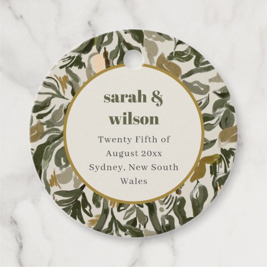 ボ素朴ホレトロアーチグリーンボタニカル結婚ズ フェイバータグ (正面)