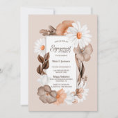 ボ素朴ホ秋フローラ婚約パーティ 招待状 (正面)