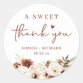 ボ素朴ホ秋フローラ結婚ズ・サンキュー ラウンドシール (正面)
