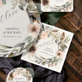 ボ素朴ホ秋秋のフローラの葉結婚の スタンダードカクテルナプキン