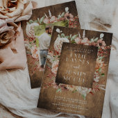 ボ素朴ホ秋秋フローラ結婚式招待状 招待状