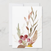 ボ素朴ホ自然葉葉ブライダルシャワー 招待状 (裏面)