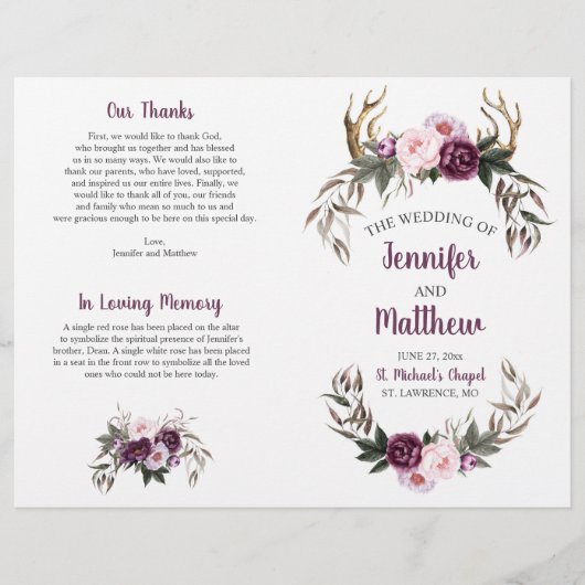 ボ素朴ホ〔雄ジカの〕枝角紫プラムピンク牡丹 (正面)