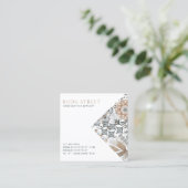 ボ自然ホ抽象芸術ジュエリー設計者 スクエア名刺 (スタンド正面)