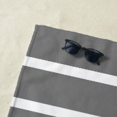 ボ航海のートグレーストライプの追加名文字 ビーチタオル (インサイチュ)