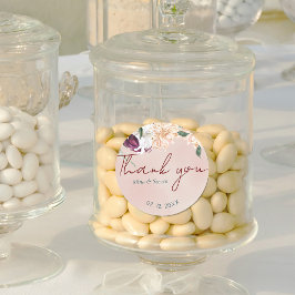 ボ赤と白タニ感謝してい結婚フローラ ラウンドシール