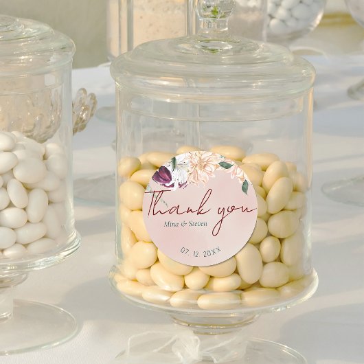 ボ赤と白タニ感謝してい結婚フローラ ラウンドシール