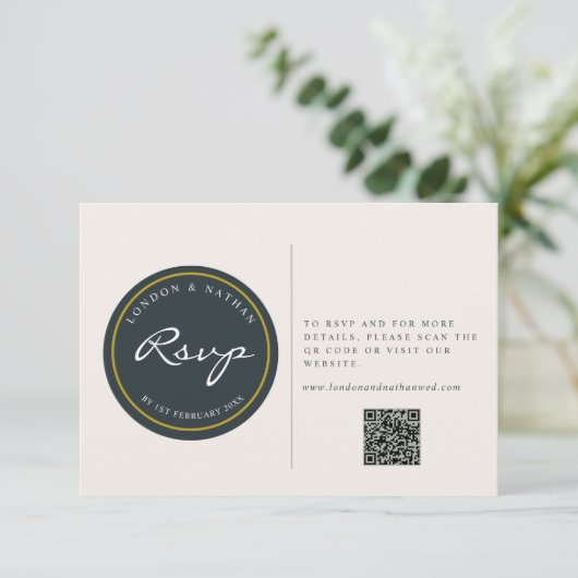 ボ鮮やかタニカル結婚フローラのQRコード 出欠カード (スタンド正面)