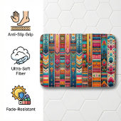 ボ鮮やかホストライプ:折衷繊維芸術 バスマット