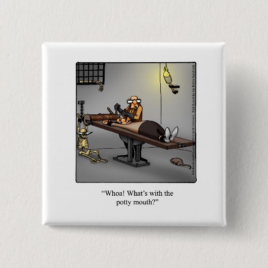 「ポおもしろいティマウス」ボタン 缶バッジ (正面)