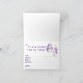 ポかわいらしニー4歳の誕生日埋め込み招待状 招待状 (内部)