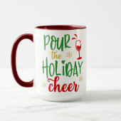 ポアザホリデー応援、おもしろいクリスマスワインギフト マグカップ (左)
