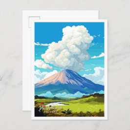 ポアスボルケーノコスタリカヴィンテージイラストレーション ポストカード
