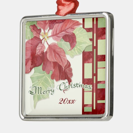 ポアセエレガントチアクリスマスパーソナライズされたオーナメント メタルオーナメント (左)