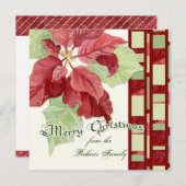 ポアセエレガントチアクリスマスパーティの招待状 招待状 (正面/裏面)