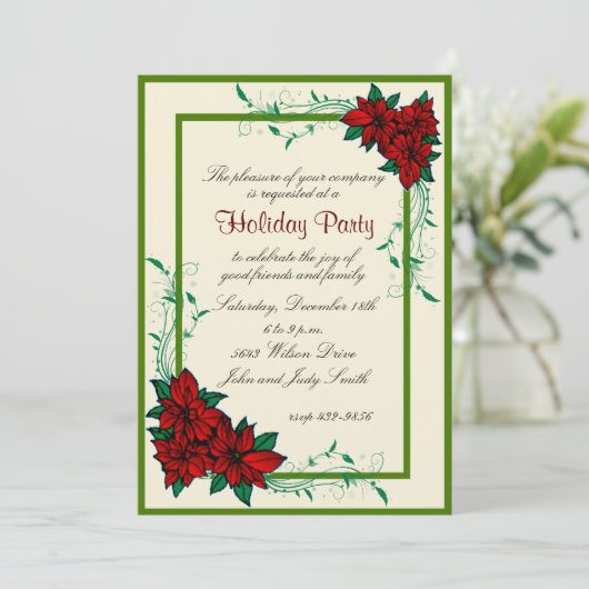 ポアセエレガントチアクリスマスパーティの招待状 招待状 (スタンド正面)